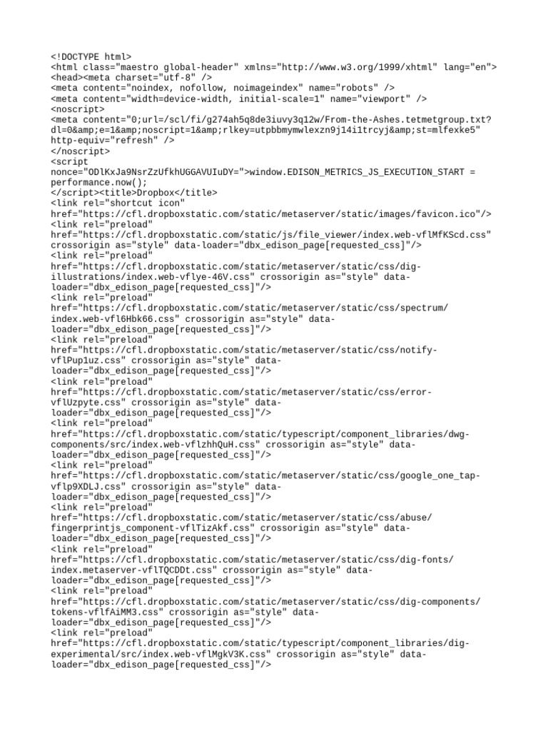 Dropbox File Viewer HTML Document | PDF