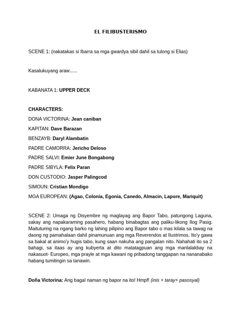 EL FILI Final Script | PDF