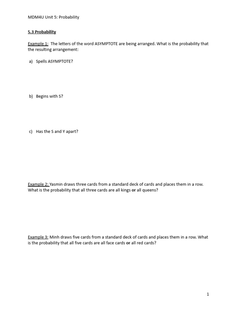5.3 Probability Involving Counting Techniques STUDENT | PDF