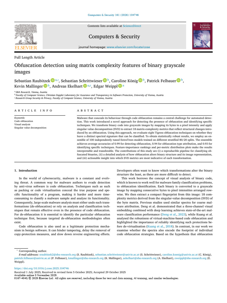 Obfuscation Detection via Image Analysis | PDF | Matrix (Mathematics ...