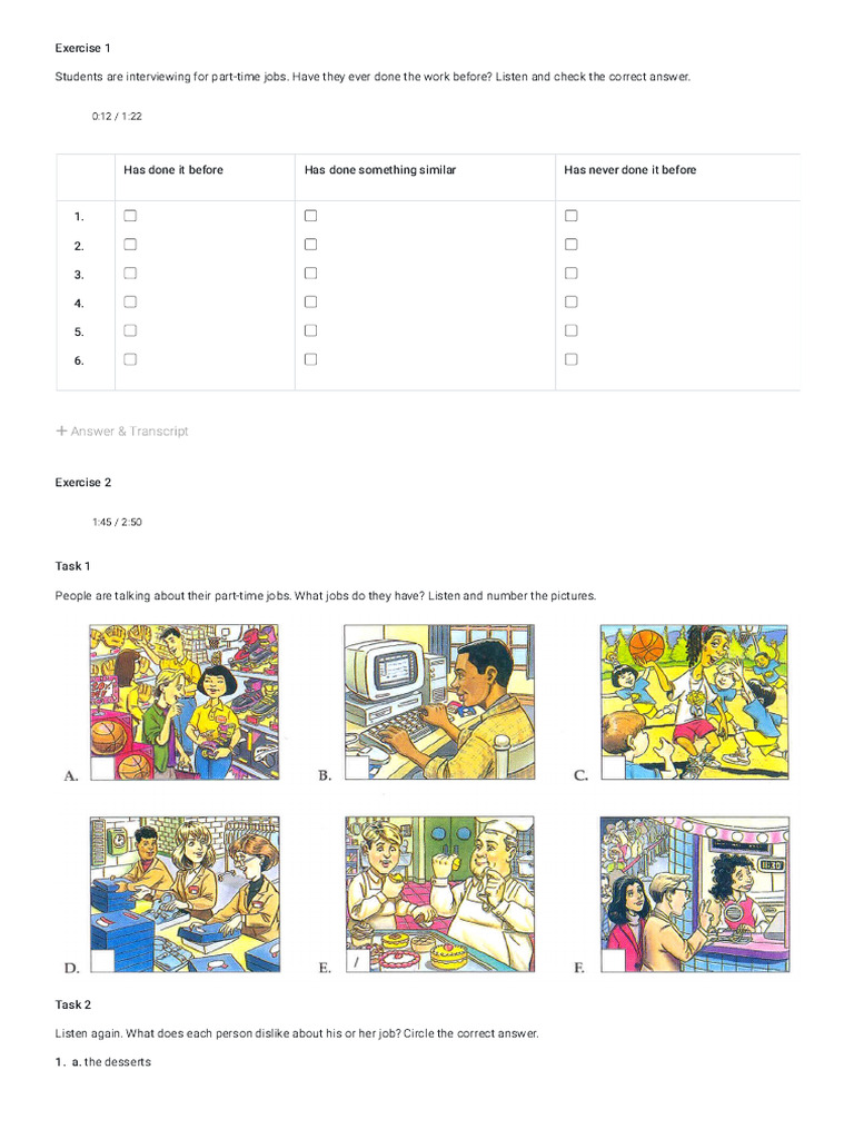 Part-Time Job Interview Exercises | PDF