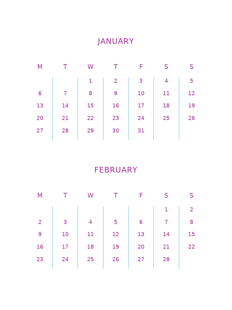 Monthly Calendar Overview | PDF