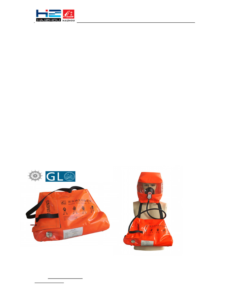 Emergency Escape Breathing Devices Specs | PDF