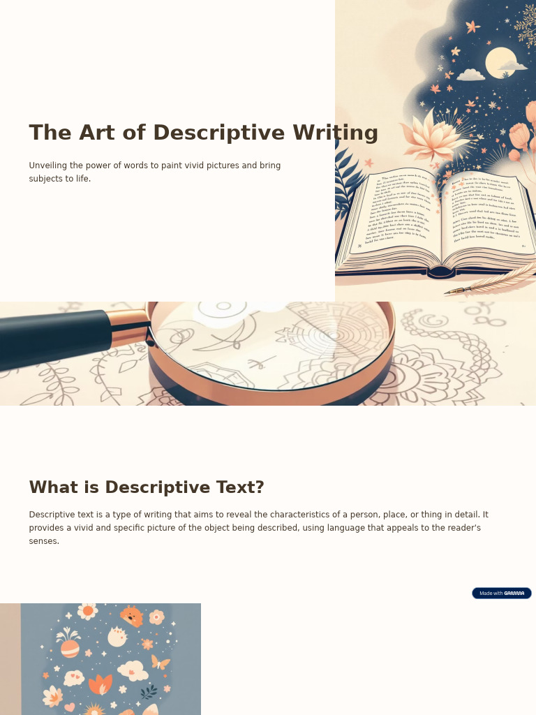 The Art of Descriptive Writing 2 | PDF | Subject (Grammar) | Object ...