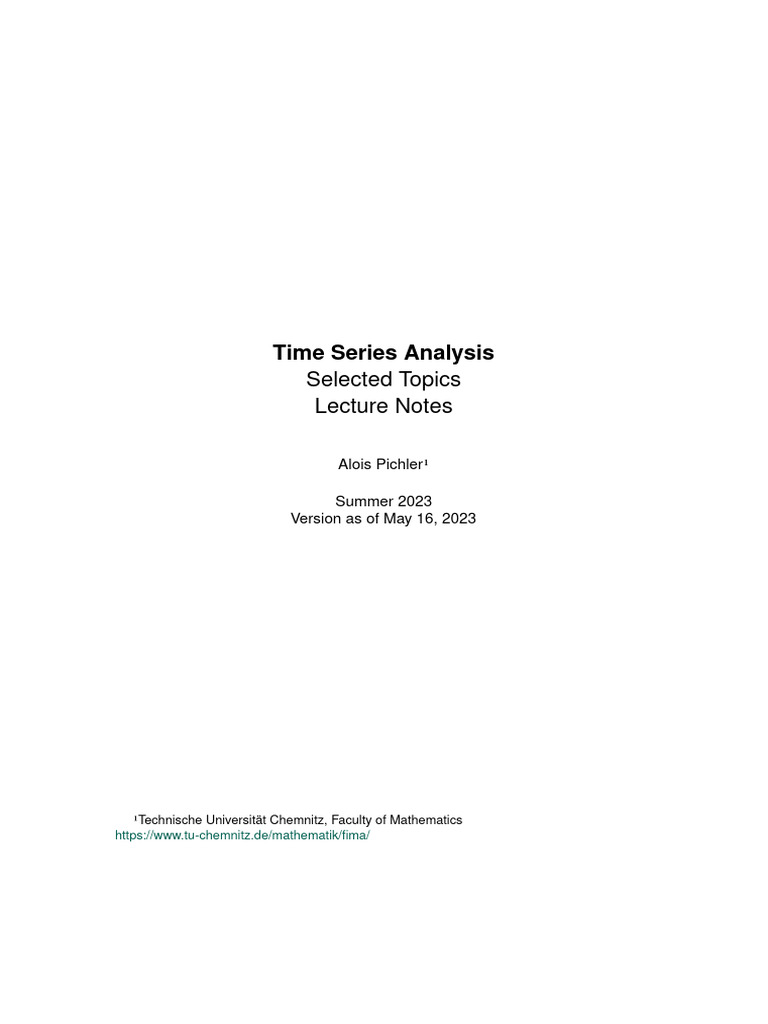 Time Series Analysis Lecture Notes | PDF | Spectral Density ...