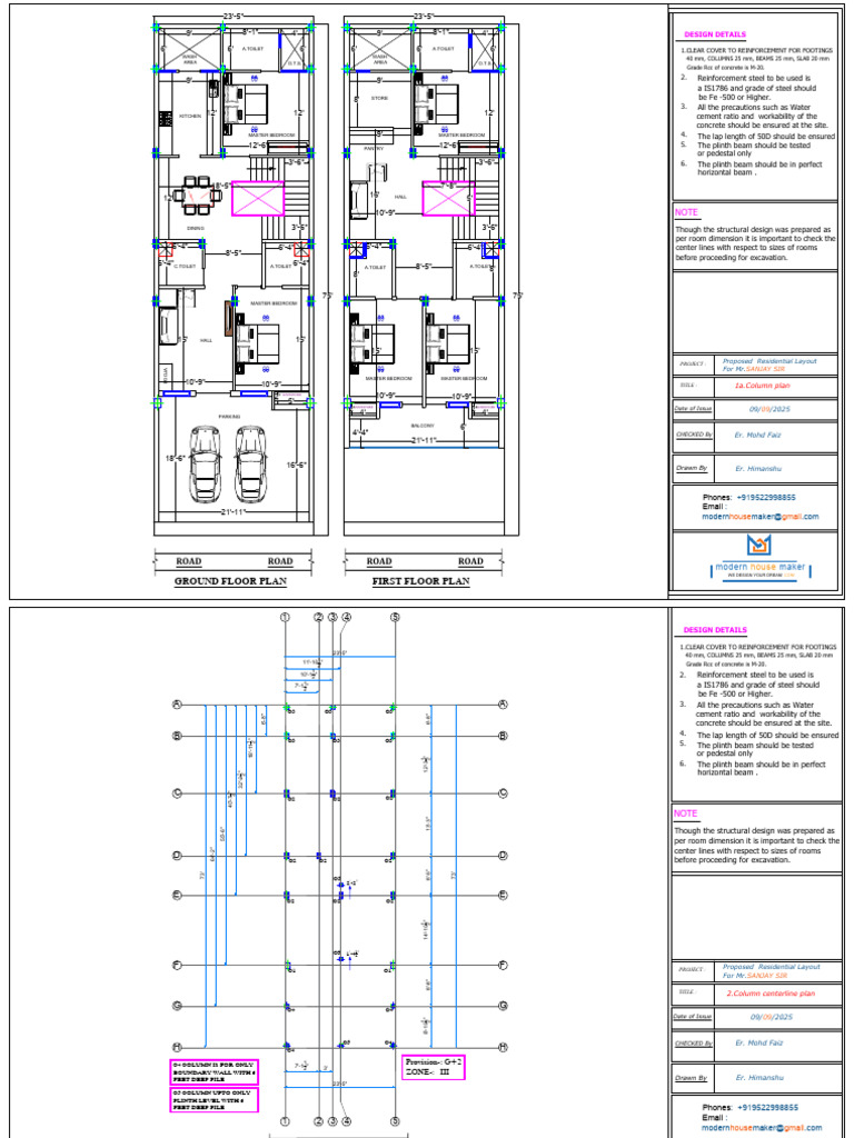 Residential Layout Design Details | PDF | Concrete | Column