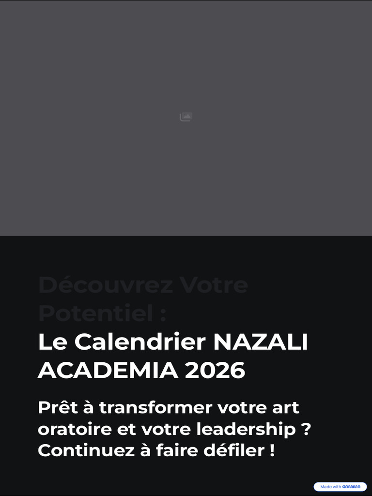 Calendrier NAZALI Academia 2026 | PDF