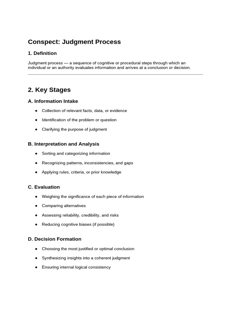 Conspect_ Judgment Process | PDF