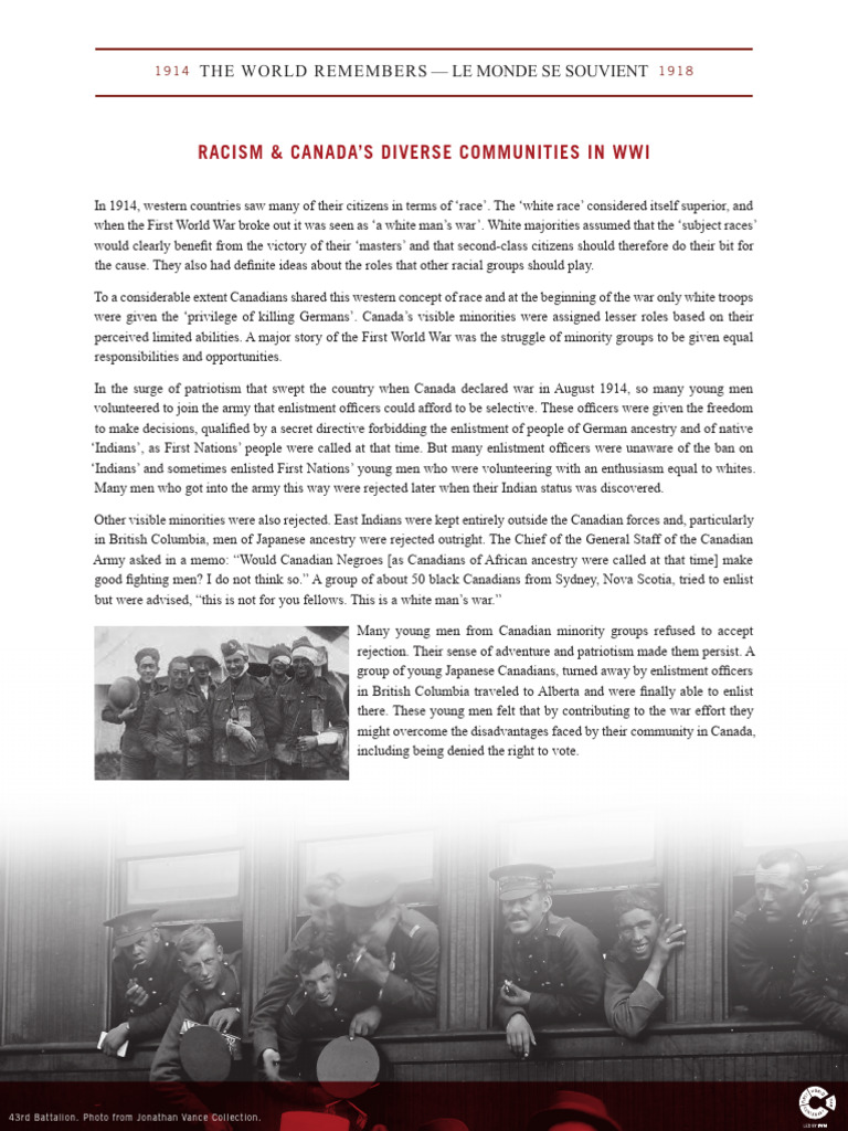 Racism Canada Diverse Communities | PDF | Race (Human Categorization ...