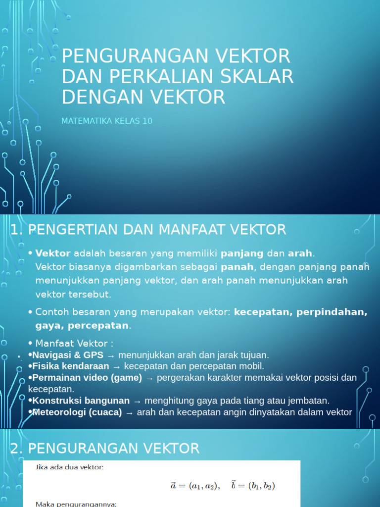 Pengurangan Dan Perkalian Vektor | PDF