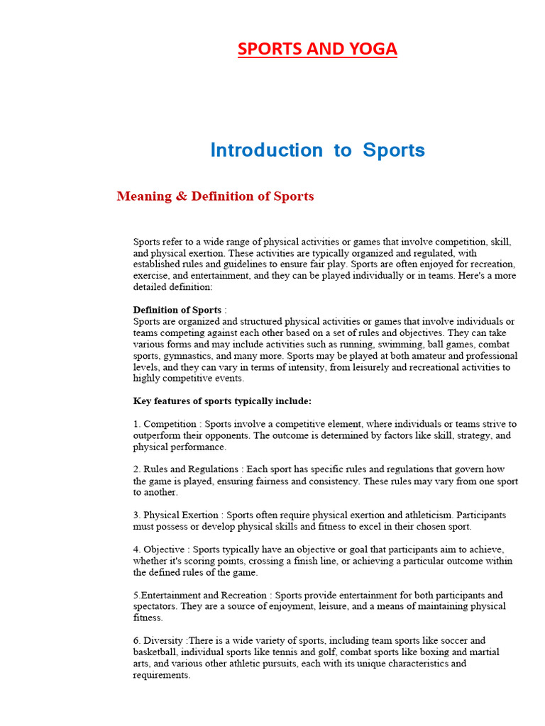 Importance of Yoga in Sports Education | PDF | Physical Fitness | Sports