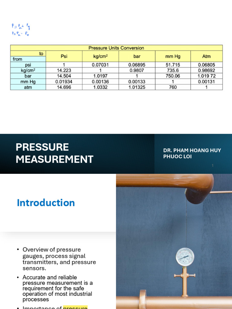 Pressure Measurement Techniques Explained | PDF | Pressure | Gases
