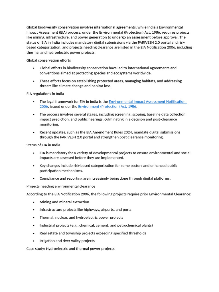 EIA in India: Regulations and Impact Assessment | PDF | Environmental ...