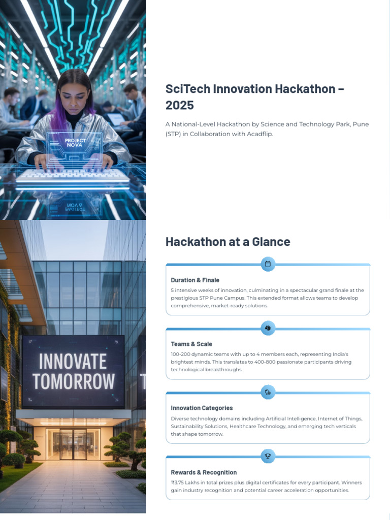 SciTech Innovation Hackathon 2025 Overview | PDF | Innovation | Mentorship