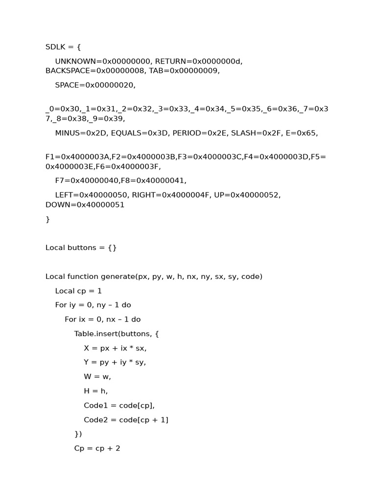 SDL Key Mapping and LOVE2D Integration | PDF