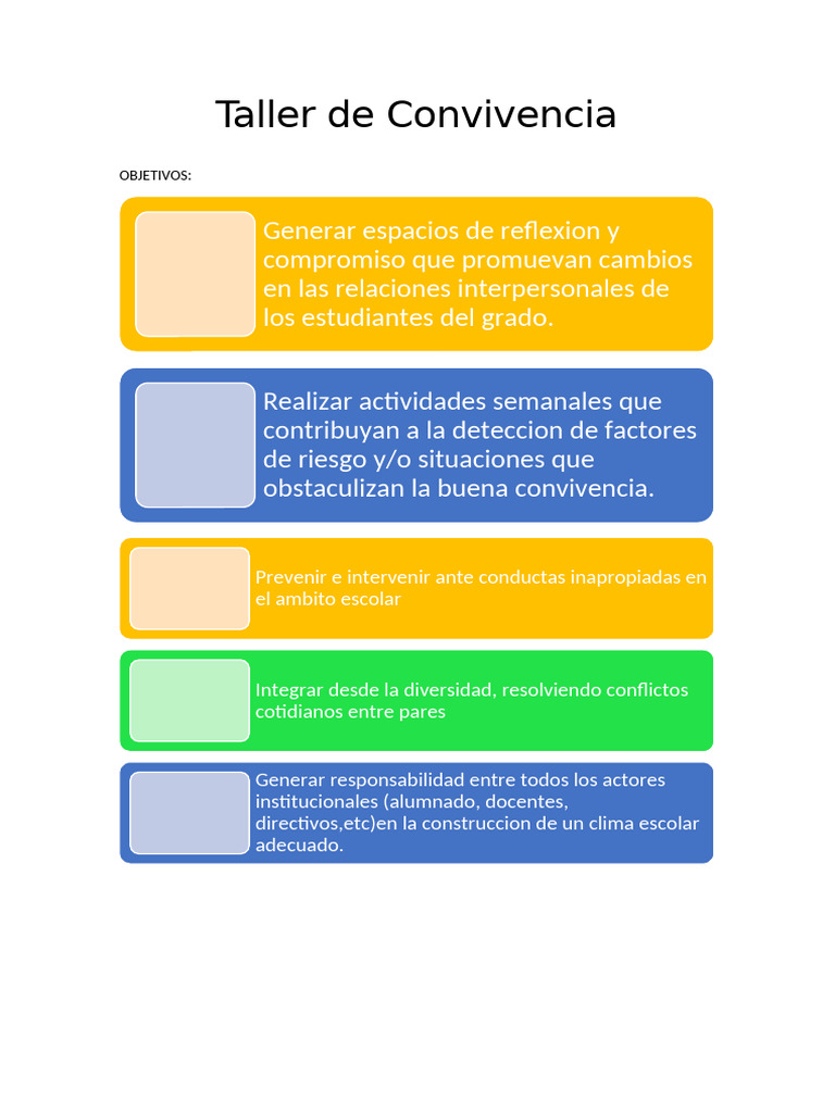 Taller de Convivencia Escolar: Inclusión y Empatía | PDF