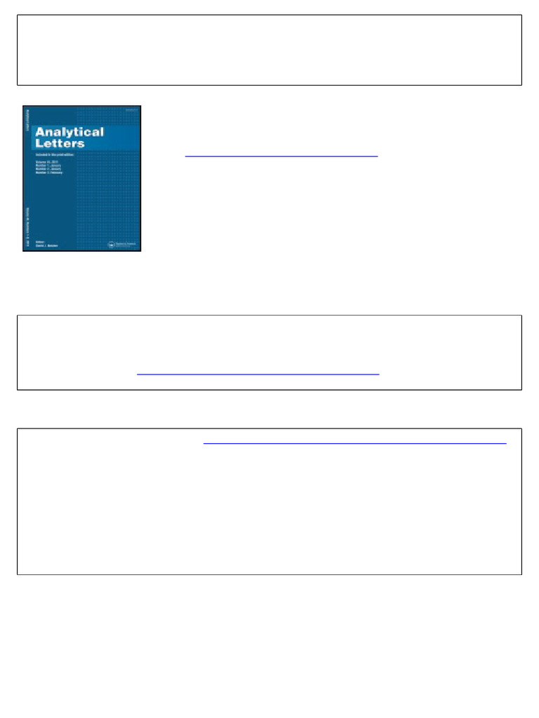 Electroanalytical Methods For The | PDF | Electrochemistry | Chemistry
