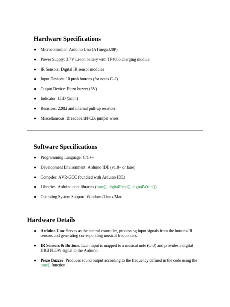 Hardware - Software Specifications and Details | PDF