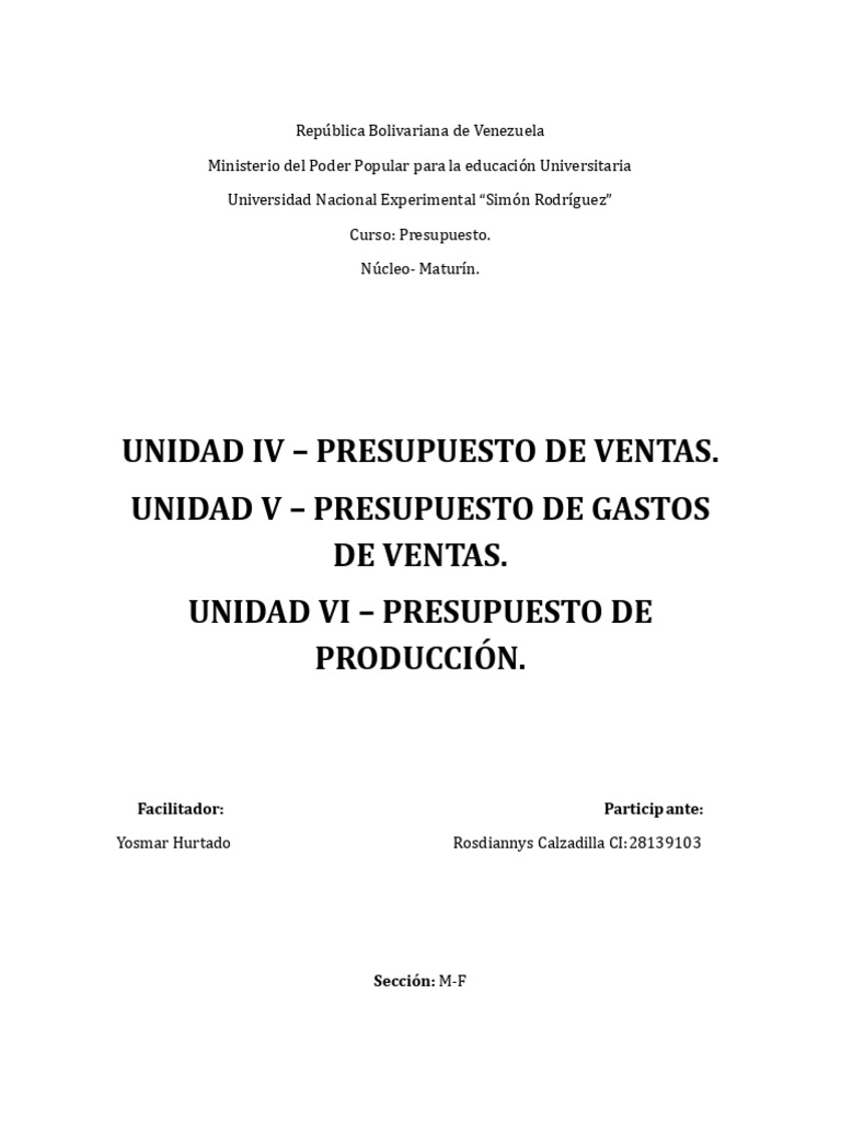 Presupuestos de Ventas y Gastos en Empresas | PDF | Presupuesto | Economias