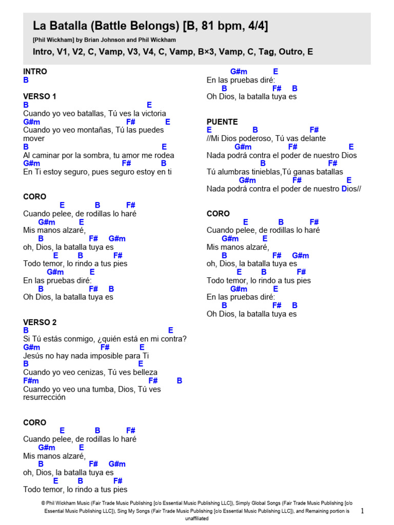 La Batalla (Battle Belongs) - B (1) - Merged | PDF | Musica cristiana ...