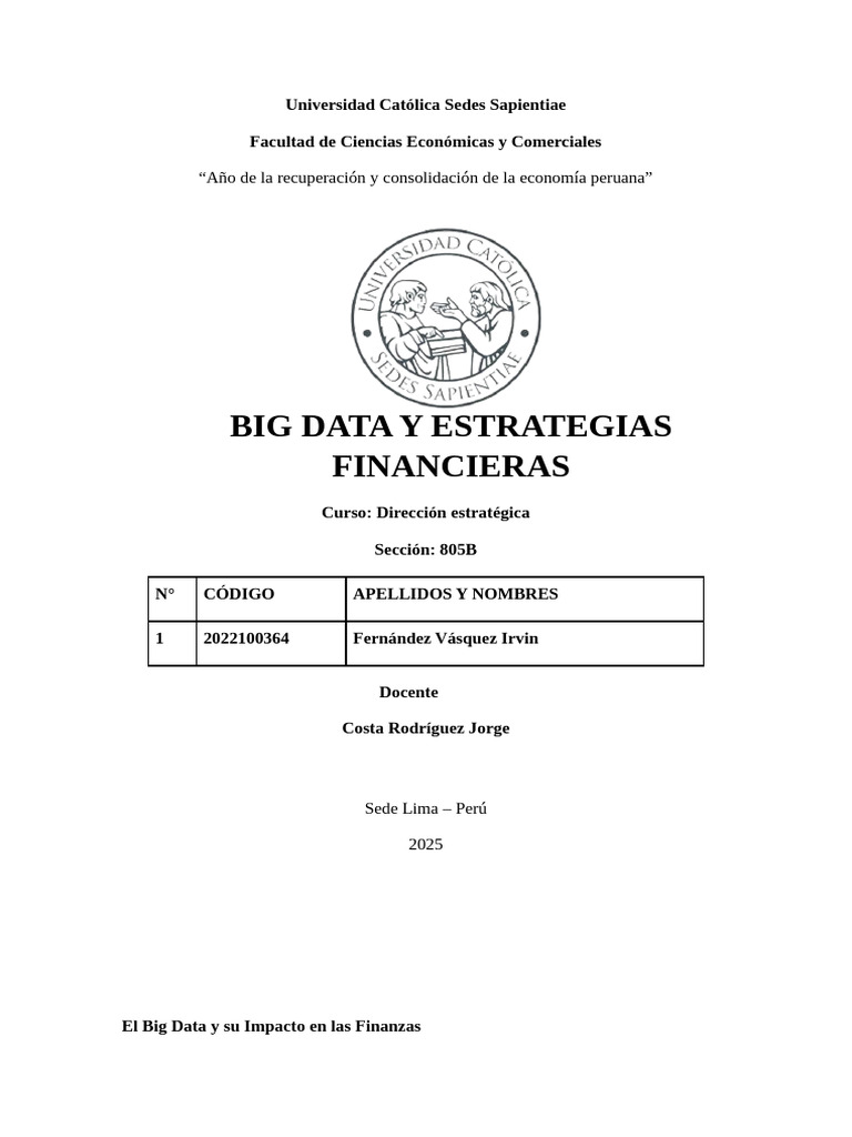 Big Data y Estrategias Financieras | PDF | Big Data | Inteligencia ...