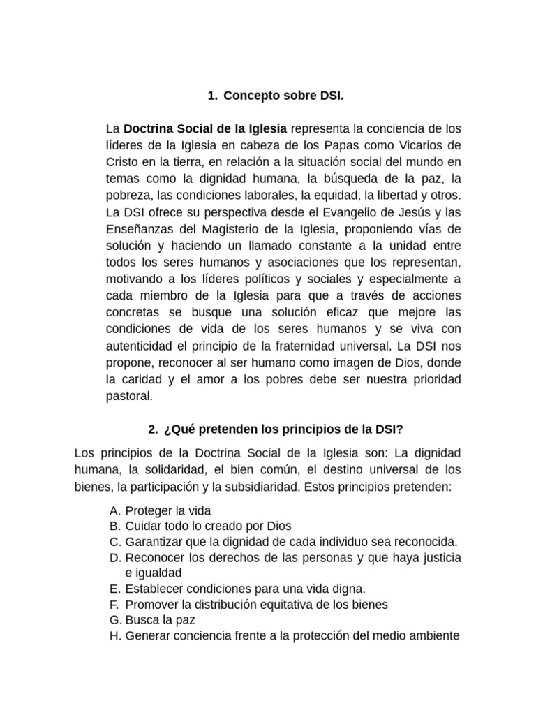 Doctrina Social de La Iglesia - Trabajo Final | PDF | Iglesia Católica ...