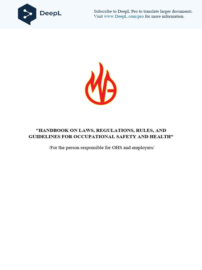 Occupational Safety and Health Handbook | PDF | Occupational Safety And ...