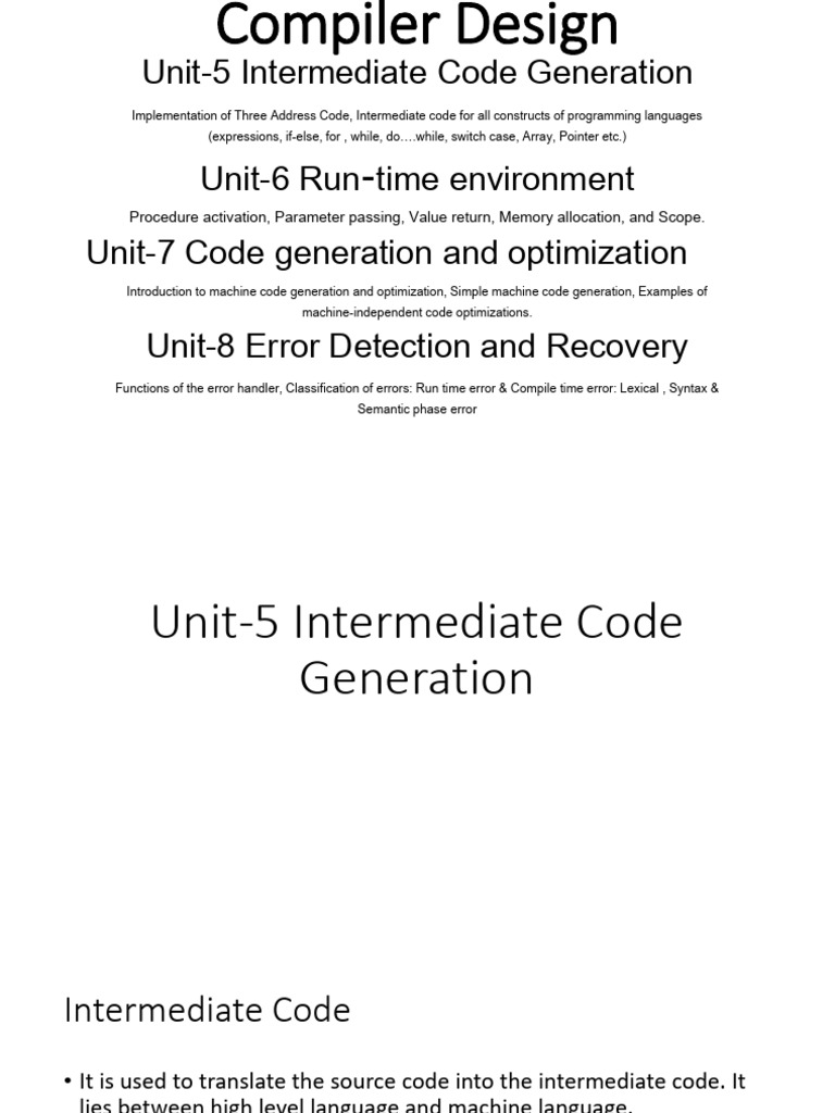 Unit-5,6,7,8 by Hms | PDF | Compiler | Computer Programming