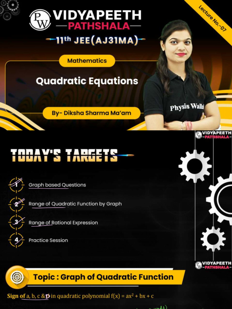 Quadratic Equations - 07 - Class Notes | PDF