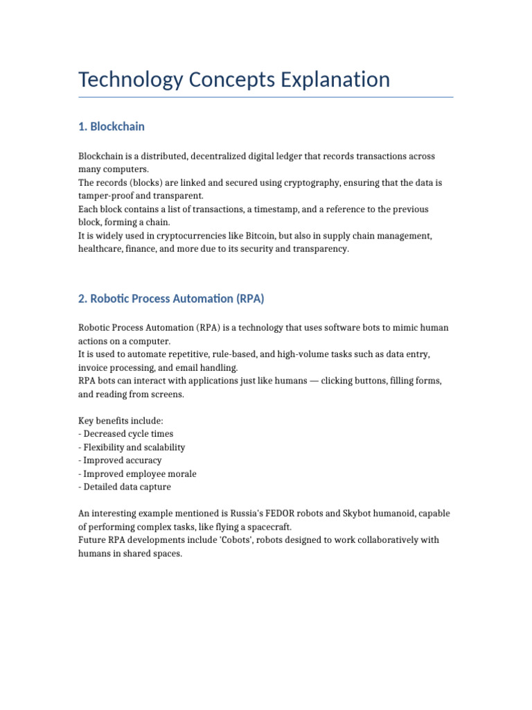 Blockchain and RPA Technology Overview | PDF