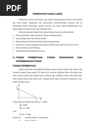 Aplikasi Fungsi Linear