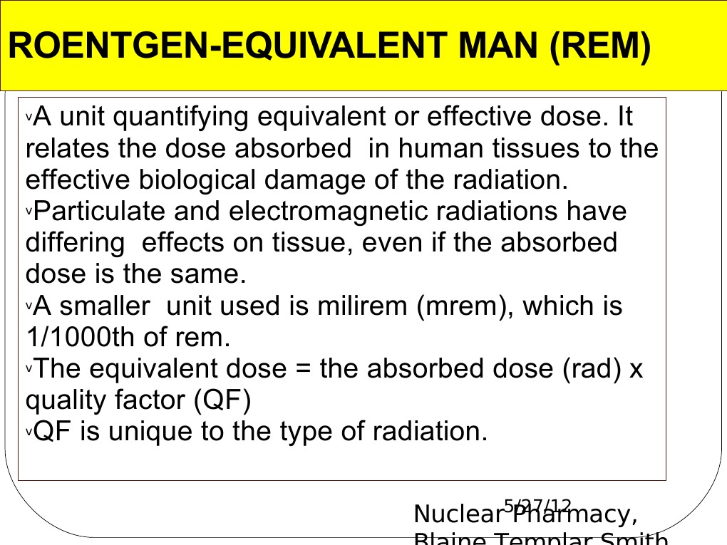 RoentgenEquivalent Man (Rem) PDF
