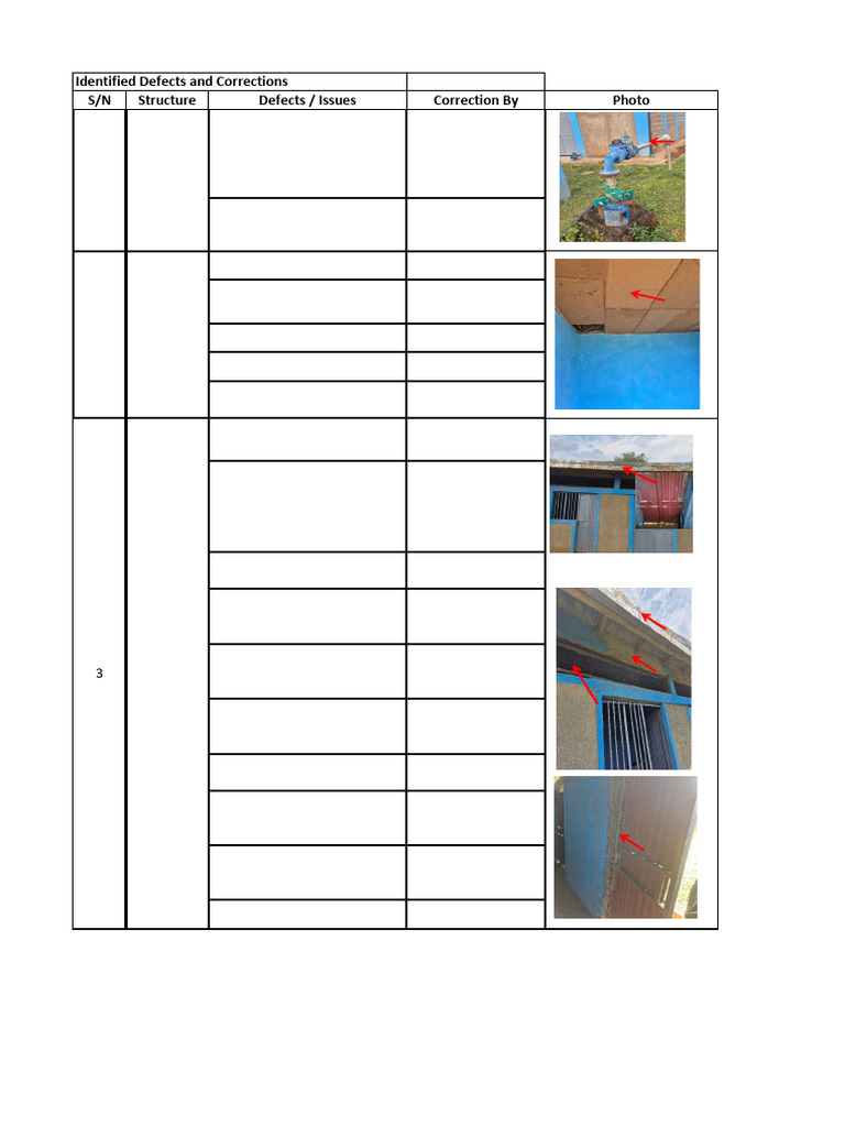 Defects and Corrections Report Summary | PDF | Door | Civil Engineering