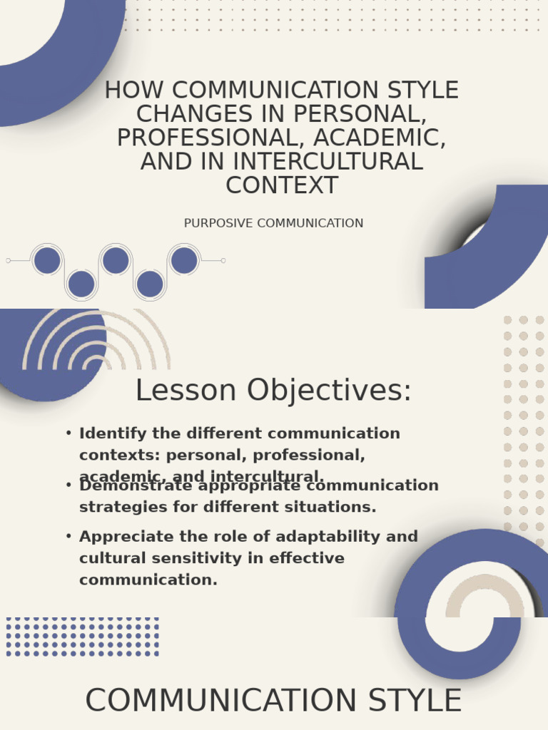 Adapting Communication Styles by Context | PDF