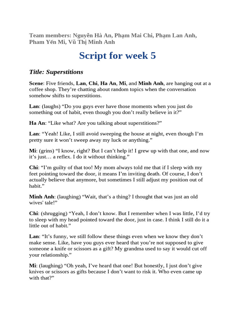 Script For Week 5 | PDF