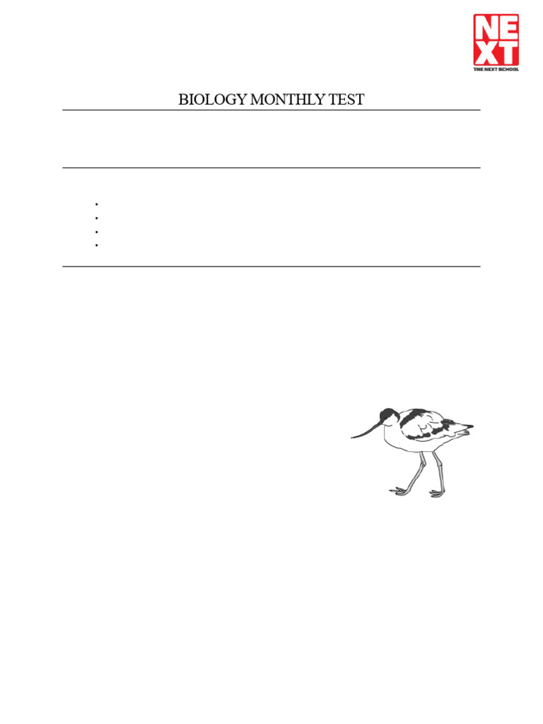 Biology Monthly Test | PDF | Cholera | Organisms