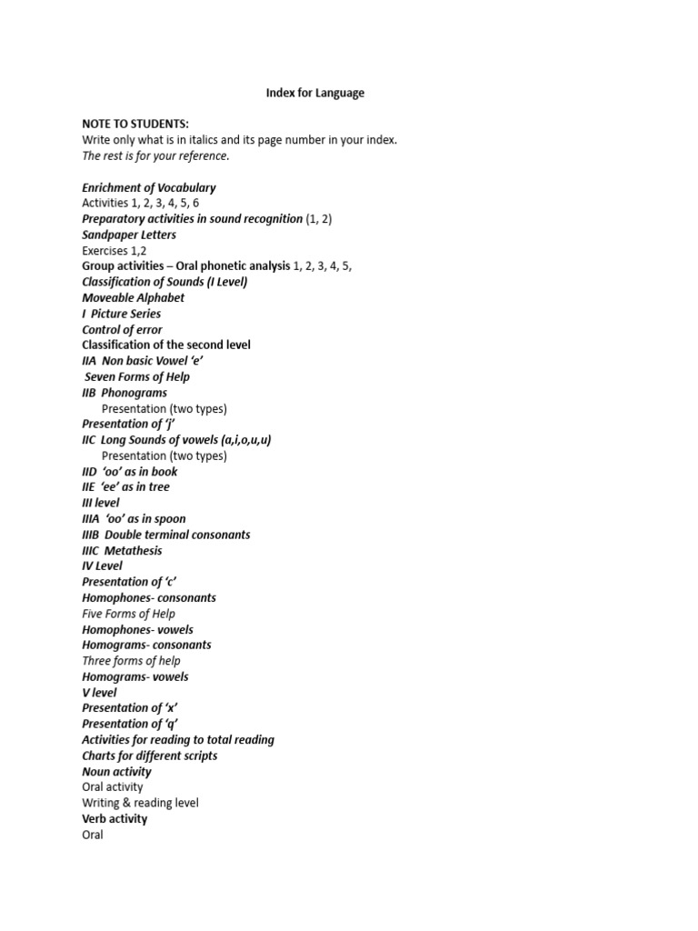 Language Index | PDF
