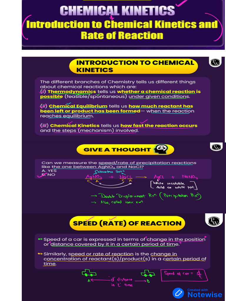 Chemical Kinetics Notes | PDF