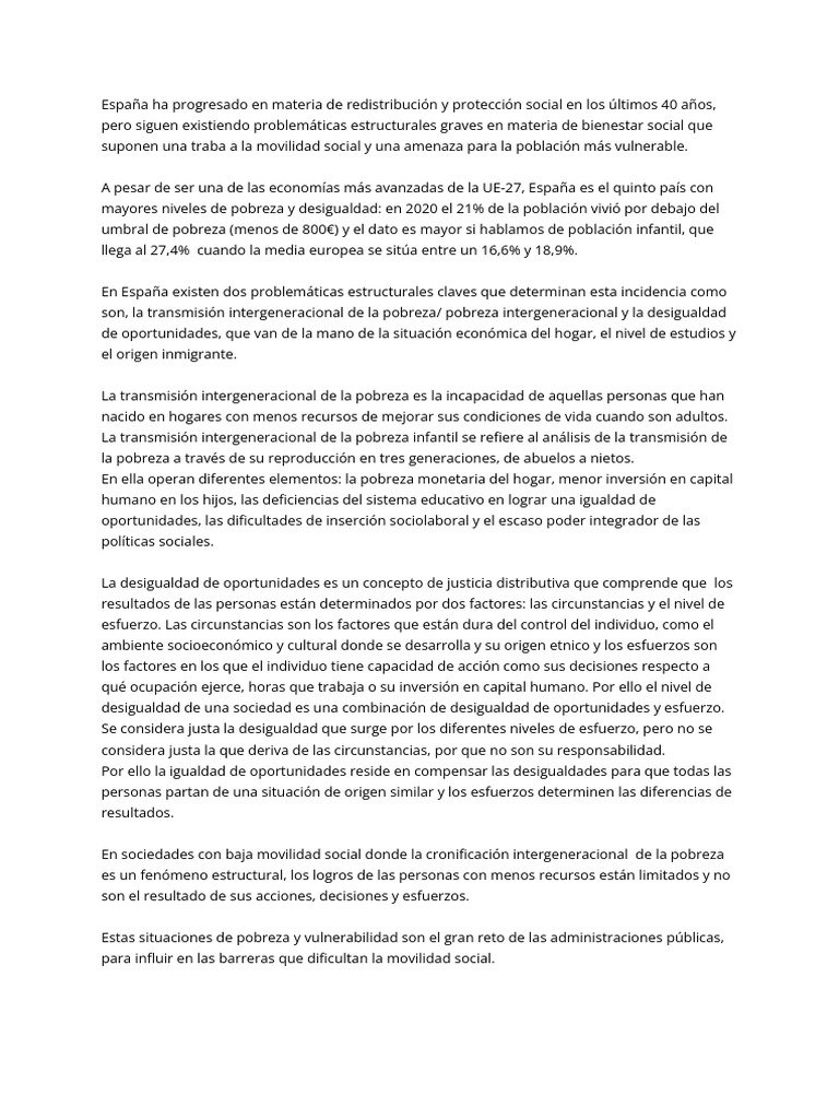 Desigualdad y Pobreza en España 2023 | PDF | Desigualdad social ...