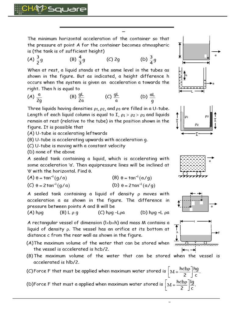 Equilibrium of Fluids in Motion | PDF | Liquids | Pressure