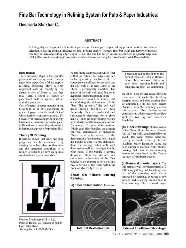 Optimizing Pulp Refining for Paper Quality | PDF | Paper | Pulp (Paper)