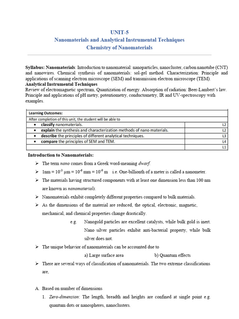 Nanomaterials: Types and Applications | PDF | Nanowire | Carbon Nanotube