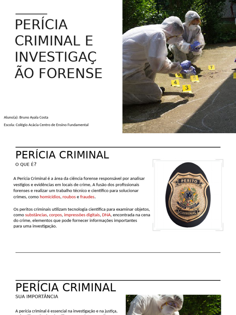 Perícia Criminal e Investigação Forense | PDF | Ciência forense ...