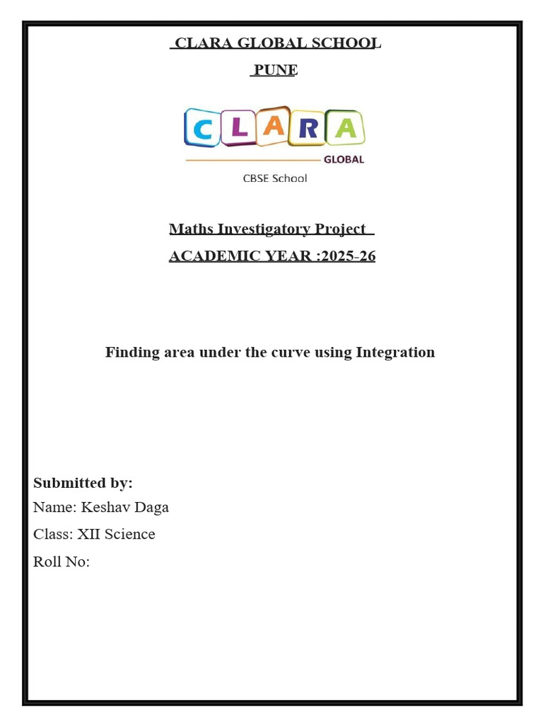 Area Under Curve Integration Project | PDF | Area | Integral