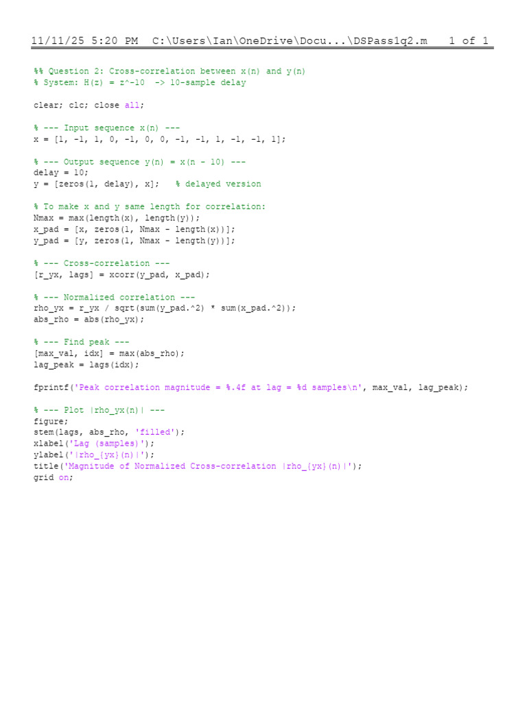 Code DSPass 1 Q 2 | PDF