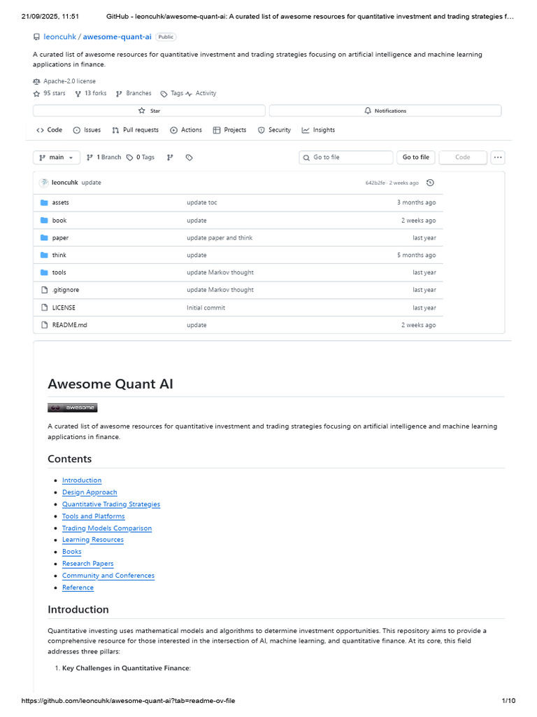 AI-Driven Quant Trading Resources | PDF | Algorithmic Trading | Machine ...