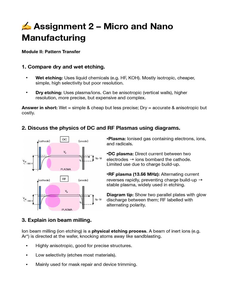 Micro and Nano Manufacturing Techniques | PDF | Semiconductor Devices ...
