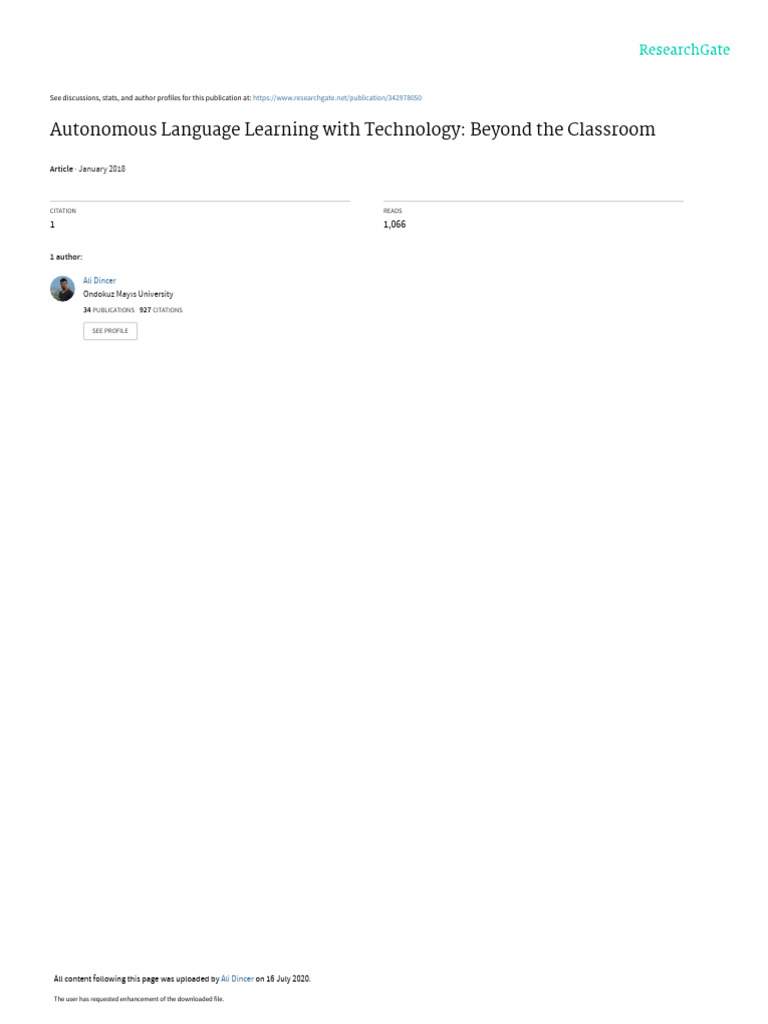 Autonomous Language Learning Insights | PDF | Learning | Autonomy