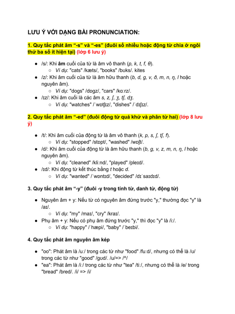 Note For Pronuncitation Skill FF | PDF