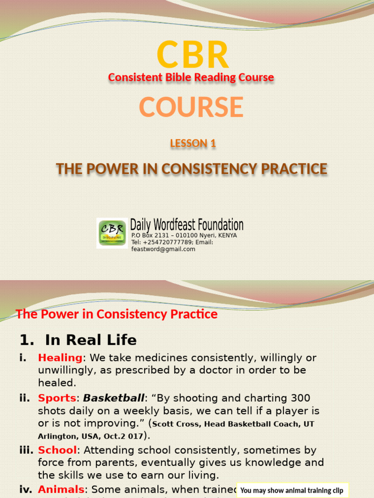 Lesson 1 The Power in Consistency Practice (Update 7) | PDF ...